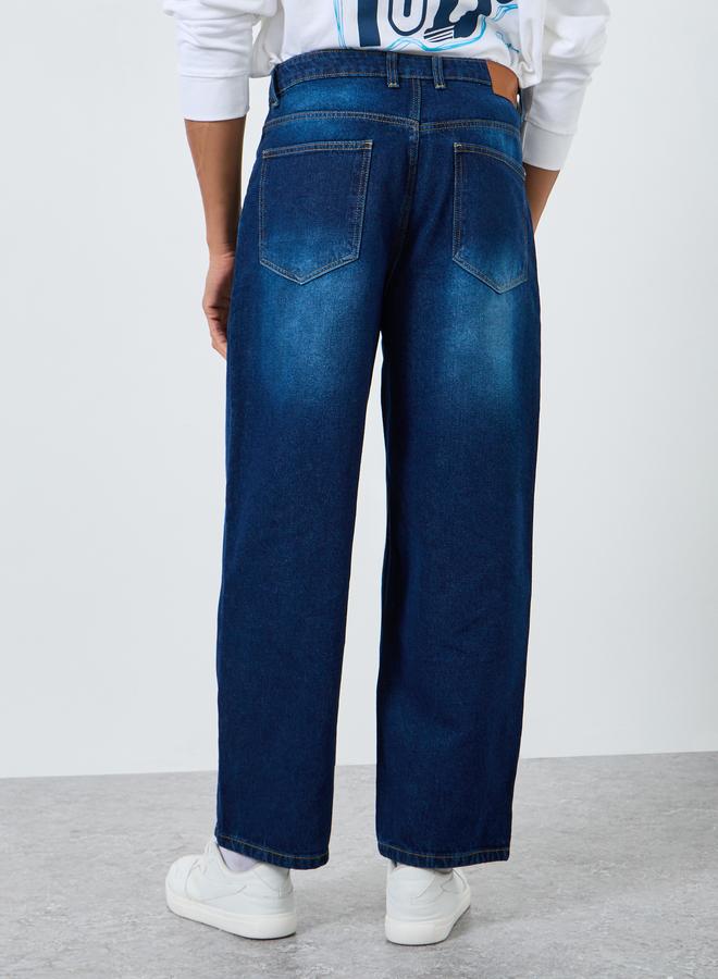 ستايلي بنطال جينز باهت قصة واسعة جداً - Image 3